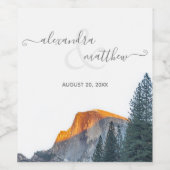 Yosemite Half Dome Sunset Vin Étiquette (Étiquettes simples)