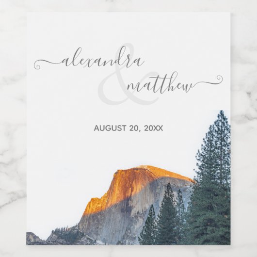Yosemite Half Dome Sunset Vin Étiquette (Étiquettes simples)