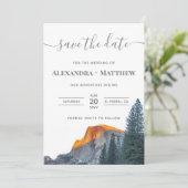 Yosemite Half Dome Sunset Wedding Save The Date (Staand voorkant)