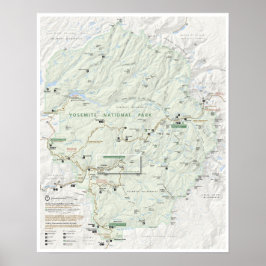 Yosemite-kaartposter Poster
