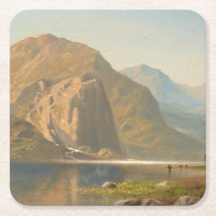 Yosemite Majestic Landschap door Albert Bierstadt Vierkante Kartonnen Onderzetter