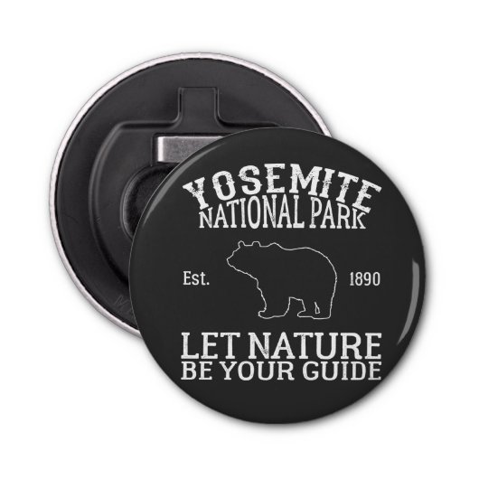 Yosemite nationaal park buiten button flesopener (Voorkant)