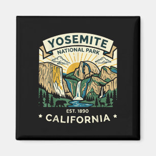 Yosemite nationaal park vintage retro ontwerp magneet