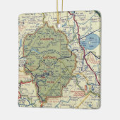 Yosemite National Park 50's Map Keramisch Ornament (Links)