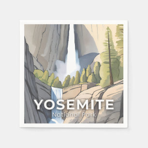 Yosemite National Park Aquarel Reizen Servet