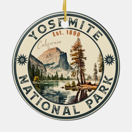 Yosemite National Park Bergsouvenirs Keramisch Ornament (Achterkant)