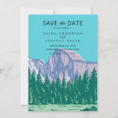 Yosemite National Park bewaart de datum retro Kaart (Voorkant)