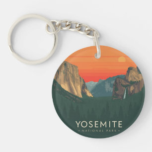 Yosemite National Park bij zonsondergang Sleutelhanger