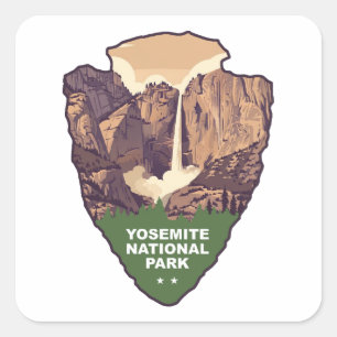 Yosemite National Park Bruids sluier waterval Pijl Vierkante Sticker