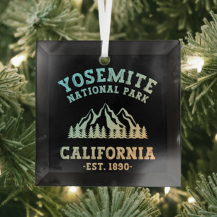 Yosemite National Park California Hiking Gradient Glas Ornament