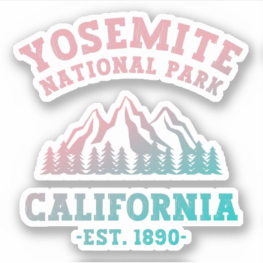 Yosemite National Park California Hiking Gradient Sticker (Voorkant)