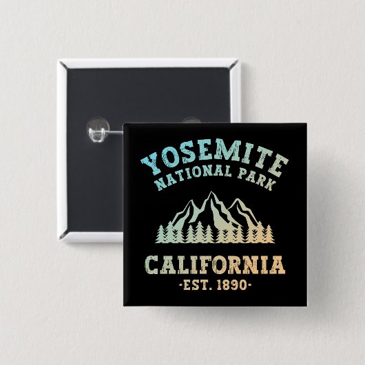 Yosemite National Park California Hiking Gradient Vierkante Button 5,1 Cm (Voorkant /achterkant)