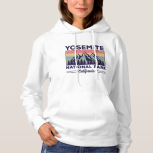 Yosemite National Park California Retro Hiking Hoodie