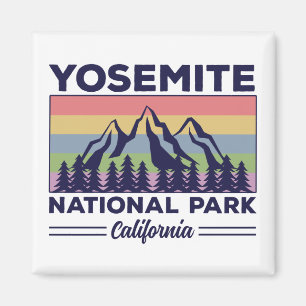 Yosemite National Park California Retro Hiking Magneet