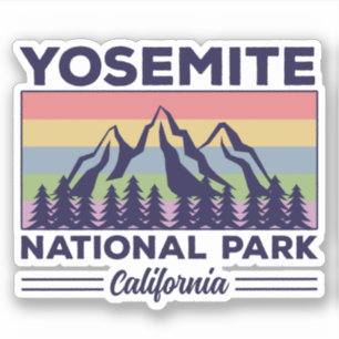 Yosemite National Park California Retro Hiking Sticker