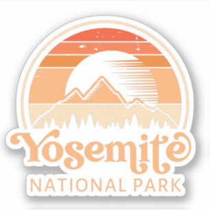 Yosemite National Park California Retro  Sticker