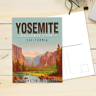 Yosemite National Park California Vintage jaren 60 Briefkaart