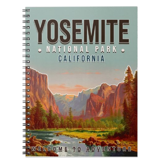 Yosemite National Park California Vintage jaren 60 Notitieboek (Voorkant)