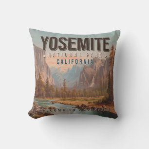 Yosemite National Park California Vintage jaren 80 Buitenkussen