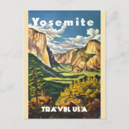 Yosemite National Park California Vintage Travel Briefkaart