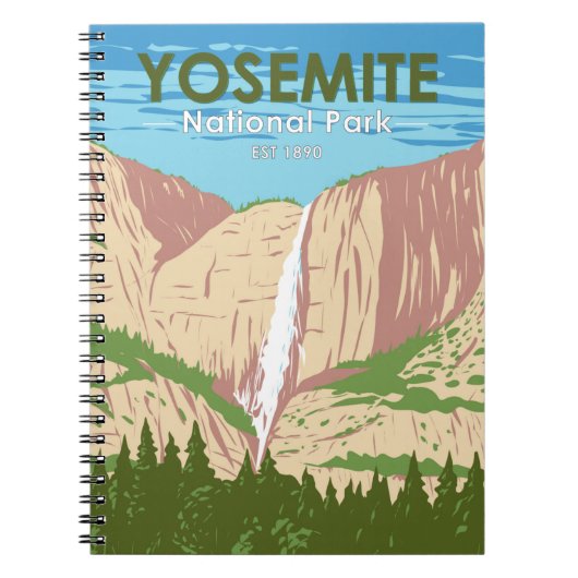 Yosemite National Park California Waterfall Notitieboek (Voorkant)