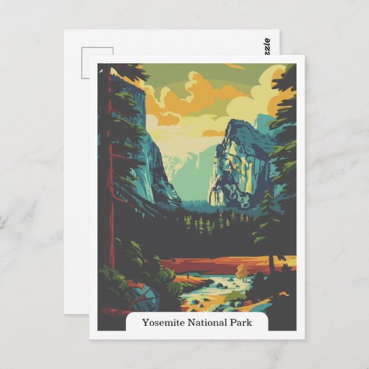 Yosemite National Park, Californië, Verenigde Stat Briefkaart (Voorkant / Achterkant)