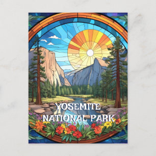 Yosemite National Park Faux Glas in lood Mozaïek Briefkaart