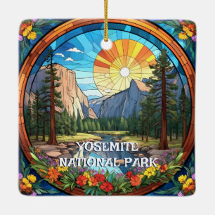 Yosemite National Park Faux Glas in lood Mozaïek Keramisch Ornament