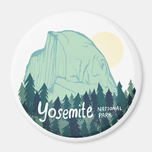 Yosemite National Park Half Dome Blauwgroen Green Magneet