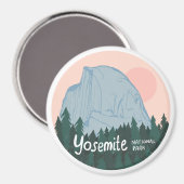 Yosemite National Park Half Dome Pink Magneet (Voorkant / Achterkant)