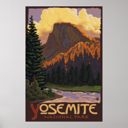 Yosemite National Park - Half-Dome Travel Poster