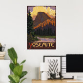 Yosemite National Park - Half-Dome Travel Poster (Thuiskantoor)