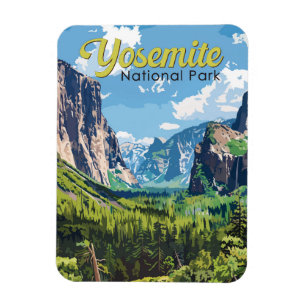 Yosemite National Park Illustratie Reiskunst Magneet