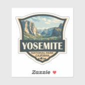 Yosemite National Park Illustratie Retro Badge Sticker (Vel)