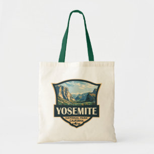 Yosemite National Park Illustratie Retro Badge Tote Bag