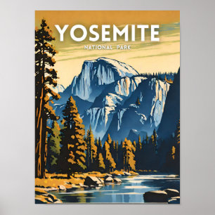 Yosemite National Park illustratie retro Poster