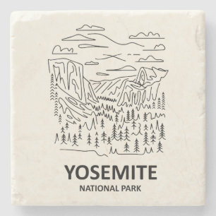 Yosemite National Park Lijnkunst Stenen Onderzetter