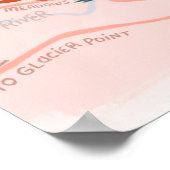 Yosemite National Park Map Illustration Pink Poster (Hoek)