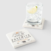 Yosemite National Park Retro Sunset Mountain Stenen Onderzetter (Zijkant)