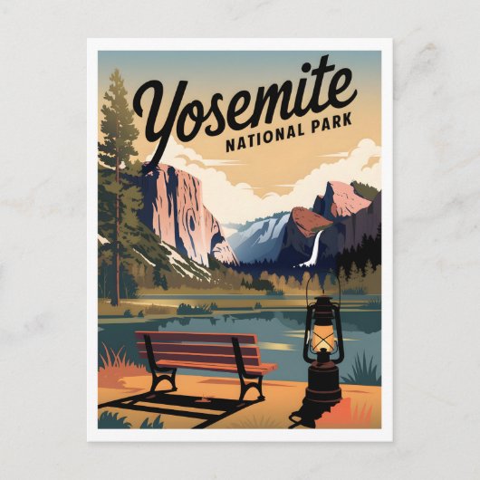 Yosemite National Park vintage Briefkaart (Voorkant)