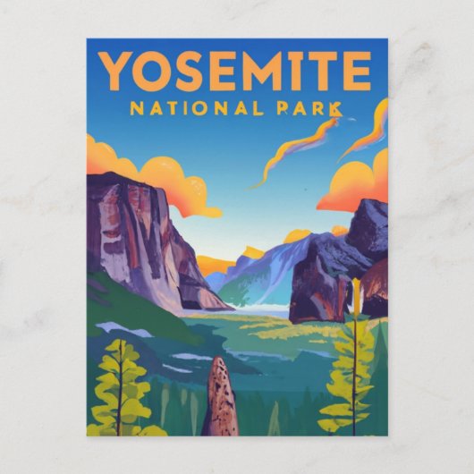 Yosemite National Park Vintage Briefkaart (Voorkant)