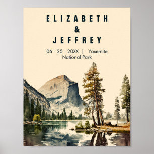 Yosemite National Park waterverf Halve koepel Poster