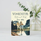 Yosemite National Park waterverf Halve koepel Zons Briefkaart (Staand voorkant)