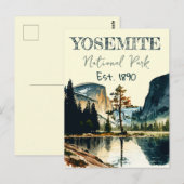 Yosemite National Park waterverf Halve koepel Zons Briefkaart (Voorkant / Achterkant)