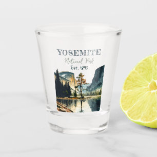 Yosemite National Park waterverf Halve koepel Zons Shot Glas