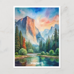 Yosemite National Park Waterverf schilderij Briefkaart