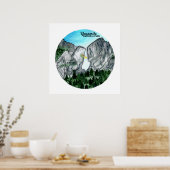 Yosemite National Park Waterverf Yosemite Herfsten Poster (Keuken)