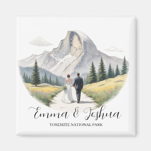 Yosemite National Park Wedding Magnet - Aangepast Magneet (Voorkant)