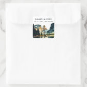 Yosemite National Park Wedding Waterverf Vierkante Sticker (Tas)
