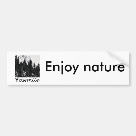 Yosemite nr. 1 zwart-wit bumpersticker (Voorkant)